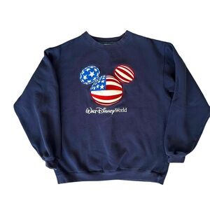 5/$25 Walt Disney 90s vintage USA flag embroidered sweatshirt size medium